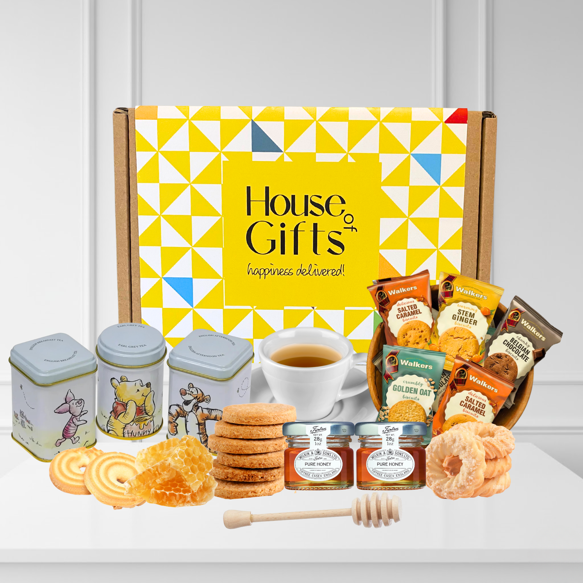 Pooh Bear Loose Leaf Tea Tin Hamper Gift Set for Tea Lovers