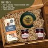 Luxury Cheese & Chutney Mini Hamper Gift Box with Mature Cheddar Truckle, Hot Chilli Jam, Sweet Chilli Jam & Savoury Crackers – Artisan Cheese Board Hampers Gift Set, Christmas Platter