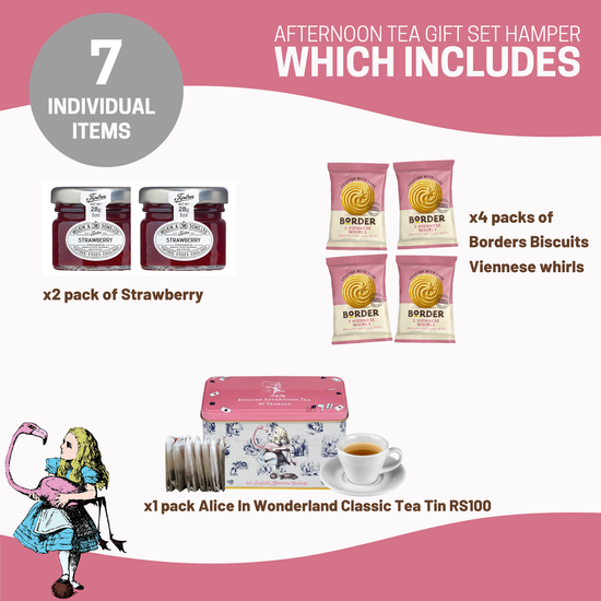 Luxury Afternoon Hamper With Biscuits, Strawberry Jam & Classic Tea – Elegant Biscuit Gift For Sharing, Birthdays Or Thank You – British Tea And Biscuits Set For Her Or Grandparents