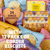 Biscuit Lovers Hamper Gift Set with 12 Twin Packs (24 Biscuits Total) Featuring Border Biscuits – Individually Wrapped Luxury Snacks Perfect for Afternoon Tea, Birthday Gifts, Thank You Hampers & Biscuit Lovers – Premium British Biscuit Selection