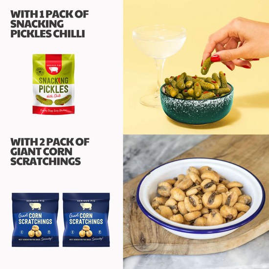 Charcuterie Meat & Snack Hamper – British Platter, Spicy Pickles, Truffle & Rosemary Cheese Snacks, Corn Scratchings, Savoury Snack Box for Men, Pub Snacks, Sharing Platter Gift Box