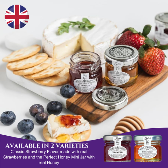 Afternoon Fruit Tea Hamper Gift Set With Biscuits, Strawberry Jam & Honey – Biscuit Hampers Gift Set For Sharing, Birthdays Or Thank You – Elegant Tea And Biscuits Hamper For Grandparents