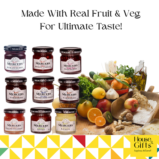 Mini Jams & Preserves with Chutney Hamper Gift Set – 9 x 38g Luxury Jars | Gourmet Food Gift Box | Perfect for Cheese Boards | Festive Hamper for Christmas, Birthdays & Special Occasions