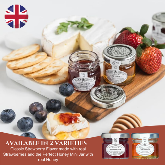 Afternoon Tea & Biscuit Hamper Gift Set with Strawberry Jam, Pure Honey & Biscuits – British Hampers for Women, Men or Grandparents – Biscuit Gift Box for Sharing, Birthdays, or Thank You