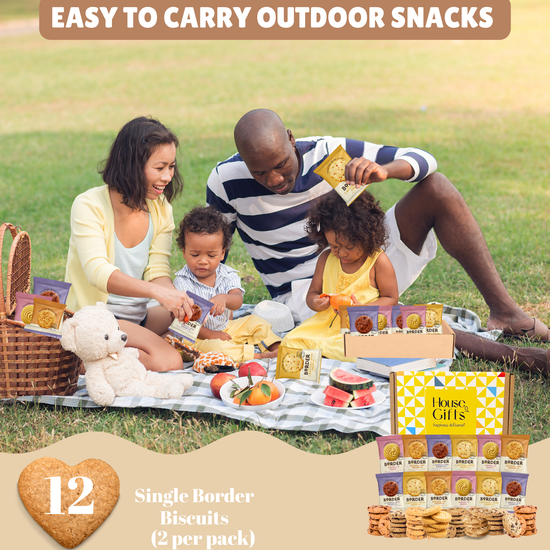 Biscuit Lovers Hamper Gift Set with 12 Twin Packs (24 Biscuits Total) Featuring Border Biscuits – Individually Wrapped Luxury Snacks Perfect for Afternoon Tea, Birthday Gifts, Thank You Hampers & Biscuit Lovers – Premium British Biscuit Selection