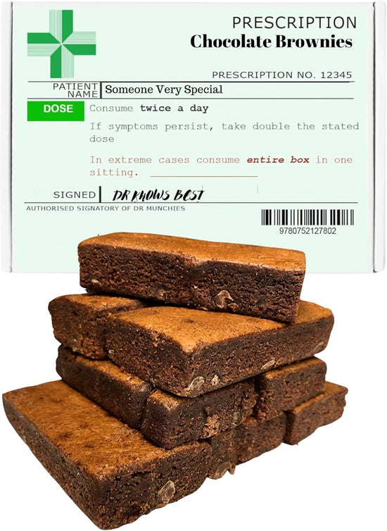 Get well soon Chocolate Brownies Hamper Prescription | Funny Get Well Soon Gifts For Men, Get Well Soon Gifts For Women, Surgery Recovery Gifts, Get Well Soon Chocolate