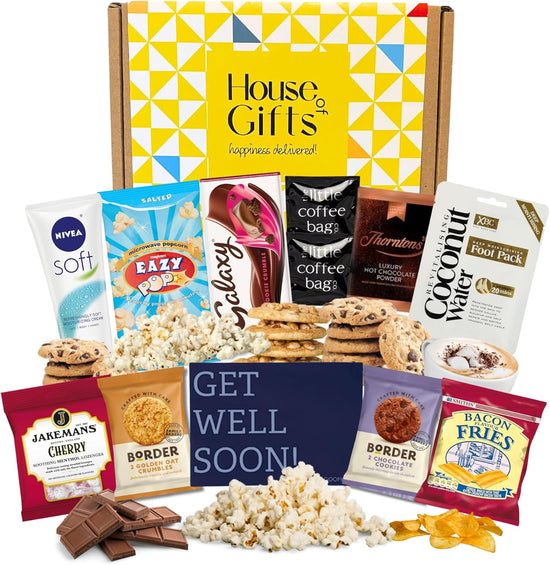 Get Well Soon Hamper Care Package For Men | Hug In a Box | Gifts For Men | Including 14 Caring & Yummy Gifts
