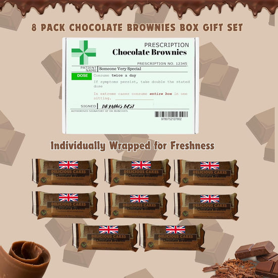 Get well soon Chocolate Brownies Hamper Prescription | Funny Get Well Soon Gifts For Men, Get Well Soon Gifts For Women, Surgery Recovery Gifts, Get Well Soon Chocolate