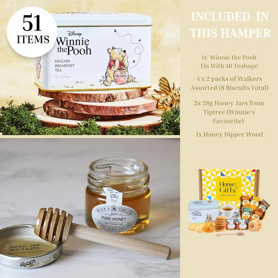 Pooh Bear Tea Tin Hamper Gift Set for Tea Lovers
