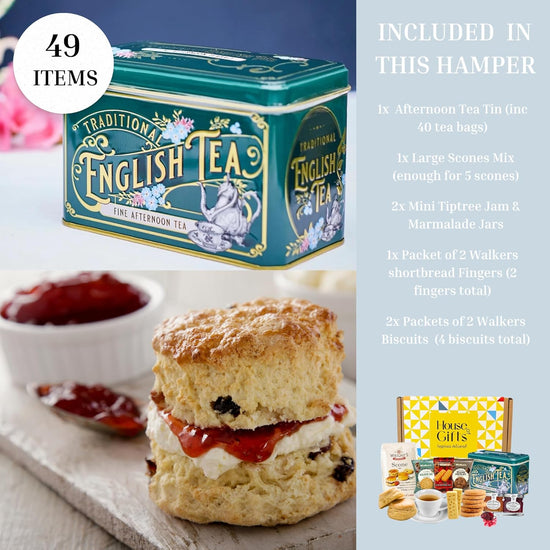 Afternoon Tea  Hamper with Scones, Jam & Biscuits Gift Set