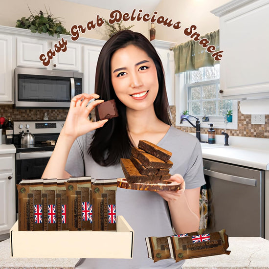 Chocolate Brownie Gift Box by Post | 8 Hand Baked Brownies with Unique Preserves Spreads Including Salted Caramel, Chocolate & Banoffee