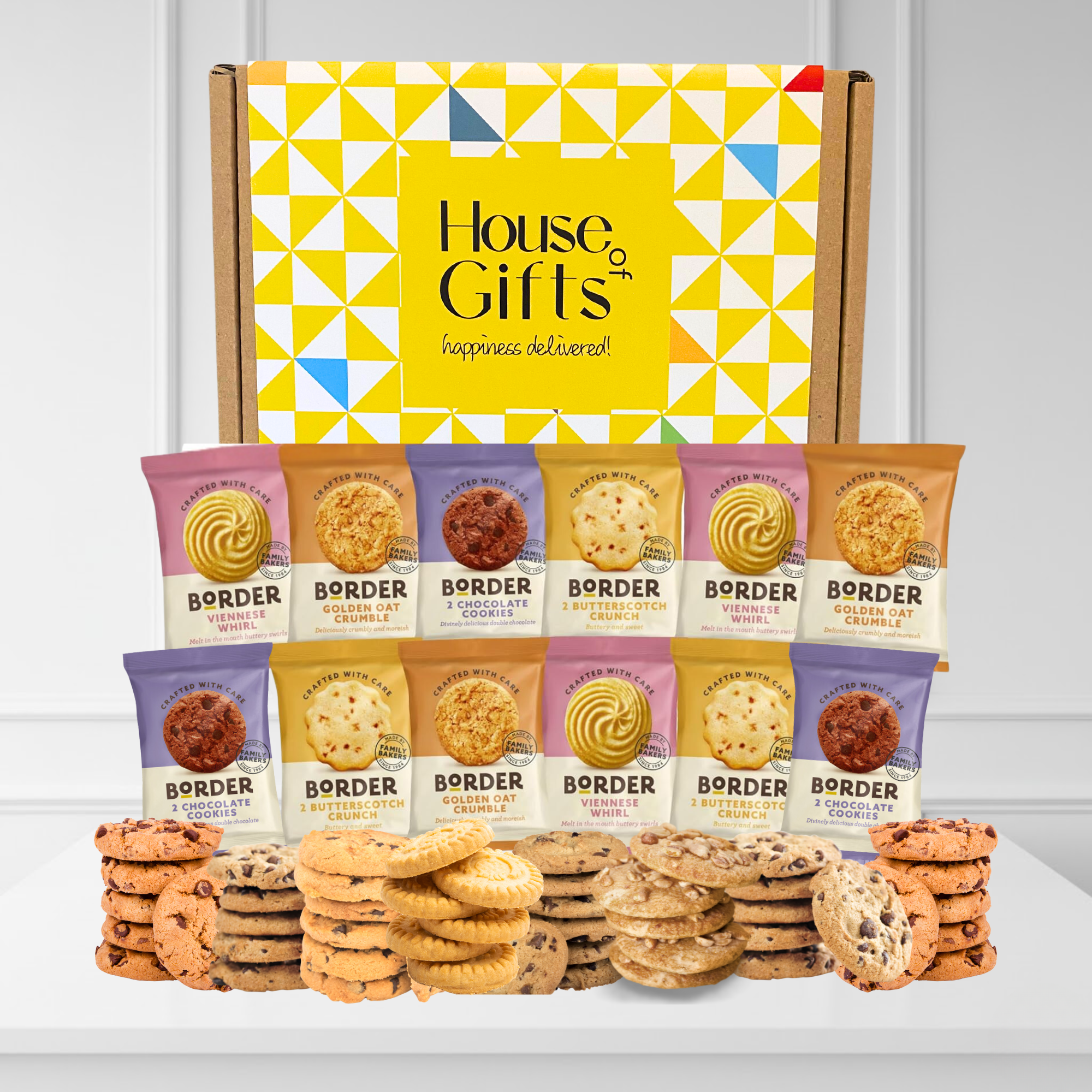 Biscuit Lovers Hamper Gift Set with 12 Twin Packs (24 Biscuits Total) Featuring Border Biscuits – Individually Wrapped Luxury Snacks Perfect for Afternoon Tea, Birthday Gifts, Thank You Hampers & Biscuit Lovers – Premium British Biscuit Selection