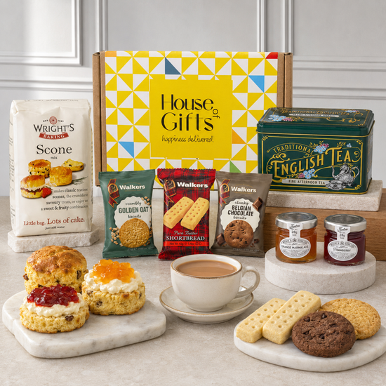 Afternoon Tea Hamper with Scones, Jam & Biscuits