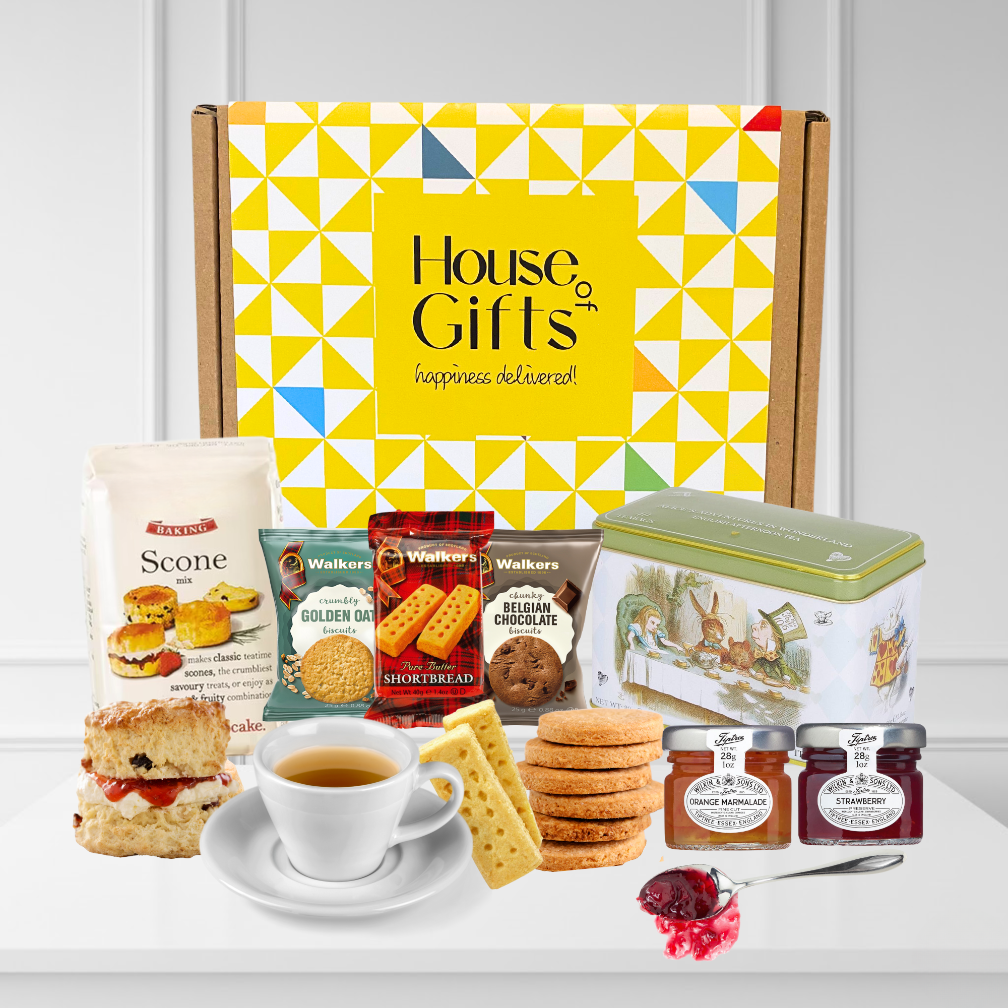 Afternoon Tea Hamper, Scones, Tea, Jam & Biscuits