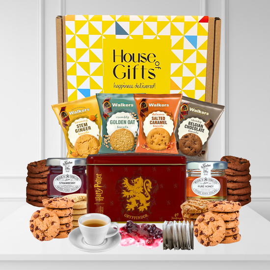 Afternoon Tea Harry The Wizard Luxury & Biscuit Hamper Tea Tin, Honey, Jam & Biscuits – Perfect Teas and Biscuits Gifts for Women, Men or Grandparents – Premium Snacks